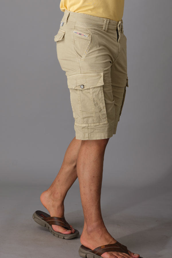 Stone Cotton Cargo Short