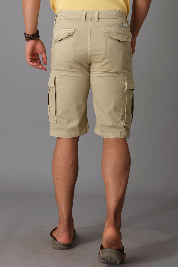 Stone Cotton Cargo Short