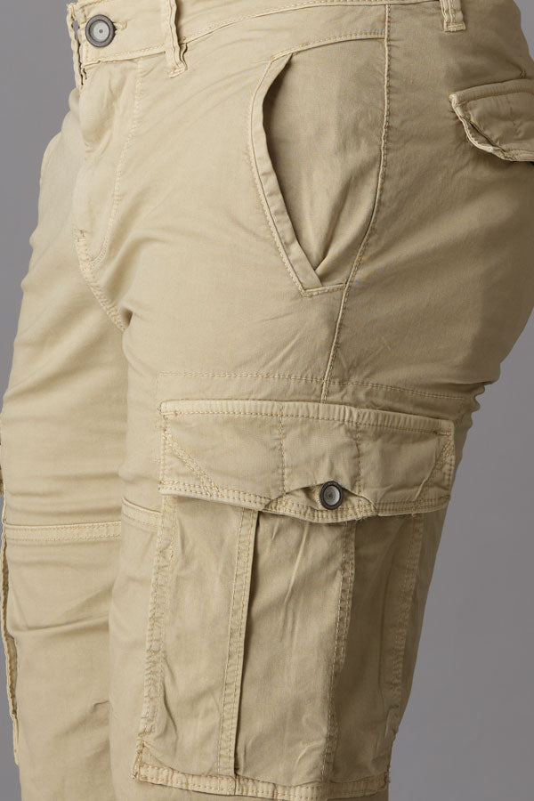 Stone Cotton Cargo Short