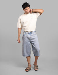 Lt Blue Loose Fit Jorts