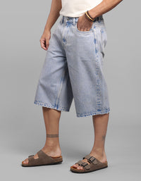 Lt Blue Loose Fit Jorts