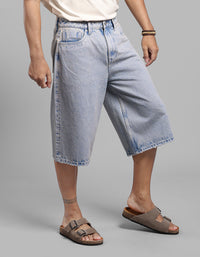 Lt Blue Loose Fit Jorts