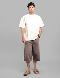 Med Brown Loose Fit Jorts