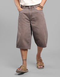 Med Brown Loose Fit Jorts