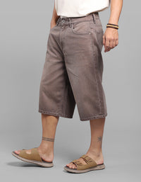 Med Brown Loose Fit Jorts