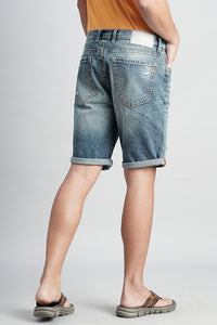 Med Blue Denim Short (Denim Slim Fit)