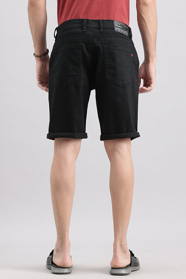 Black Denim Short (Denim Slim Fit)