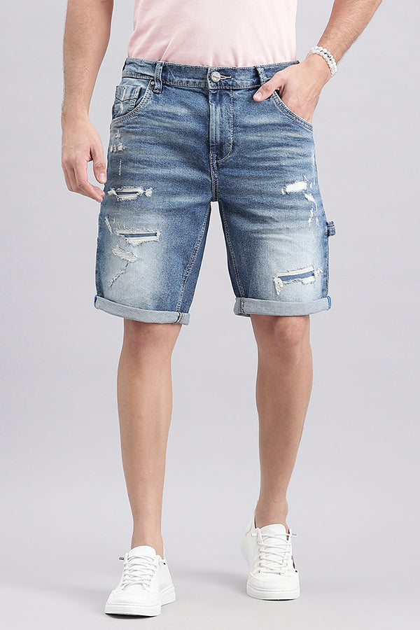 Med Blue Carpenter Denim Short (Denim Slim Fit)