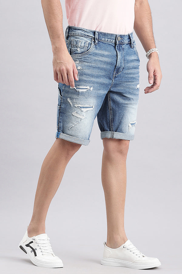 Med Blue Carpenter Denim Short (Denim Slim Fit)