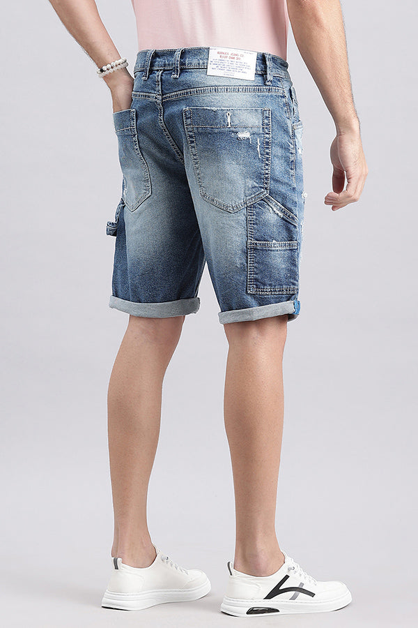 Med Blue Carpenter Denim Short (Denim Slim Fit)