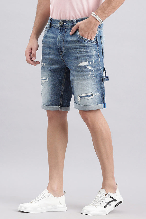 Med Blue Carpenter Denim Short (Denim Slim Fit)