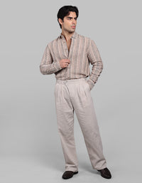 Sand Pleated Korean Fit Cotton Pants