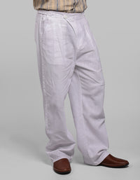 White Pleated Korean Fit Cotton Pants
