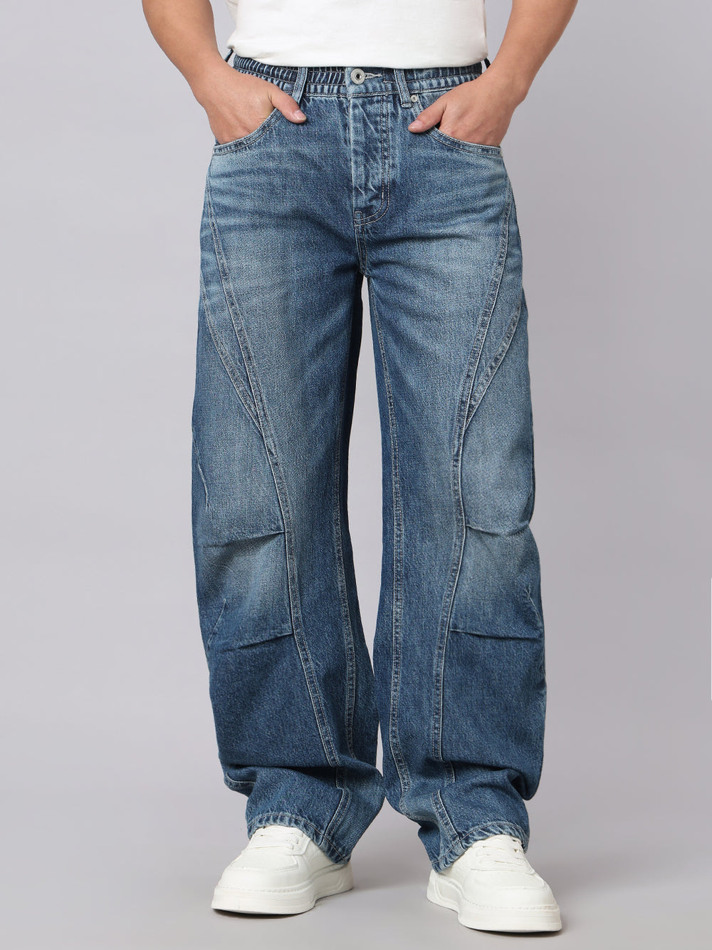 Medium Blue Balloon Fit Jeans