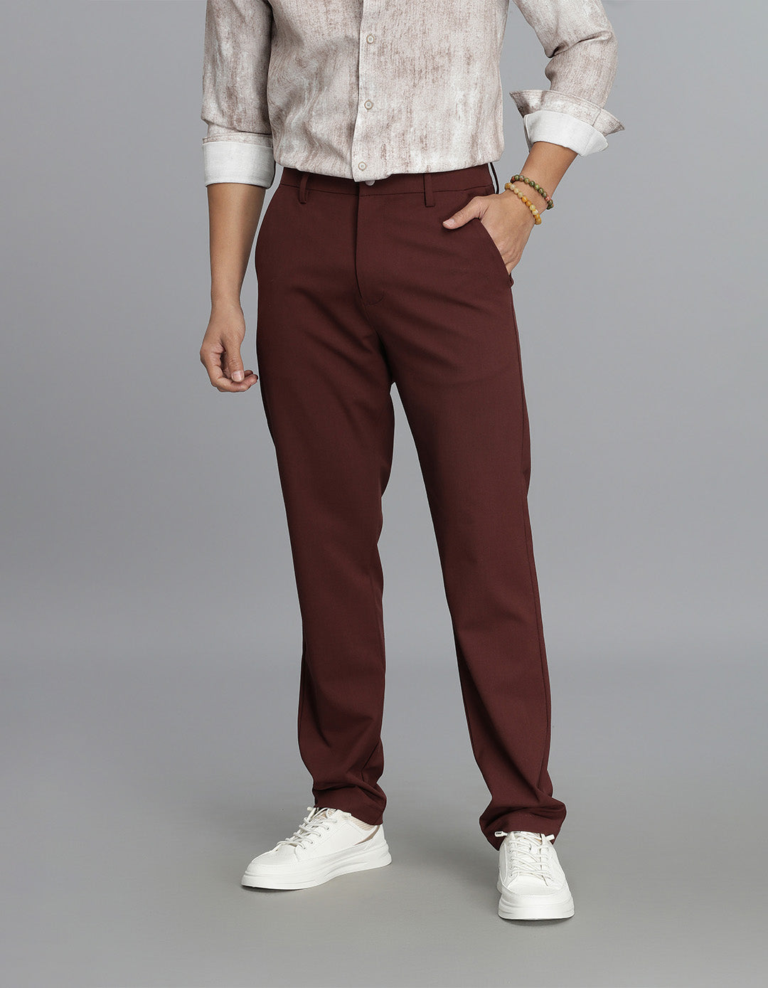 Burgundy Chinos Trouser
