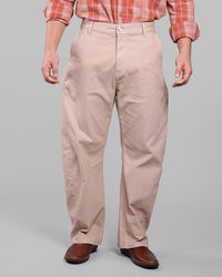 Lt Khaki Loose Arc Fit Cotton Stretch Chinos