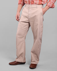 Lt Khaki Loose Arc Fit Cotton Stretch Chinos