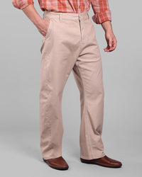 Lt Khaki Loose Arc Fit Cotton Stretch Chinos