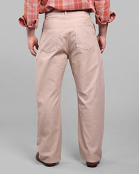 Lt Khaki Loose Arc Fit Cotton Stretch Chinos