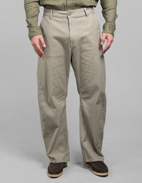 Lt Olive Loose Arc Fit Cotton Stretch Chinos