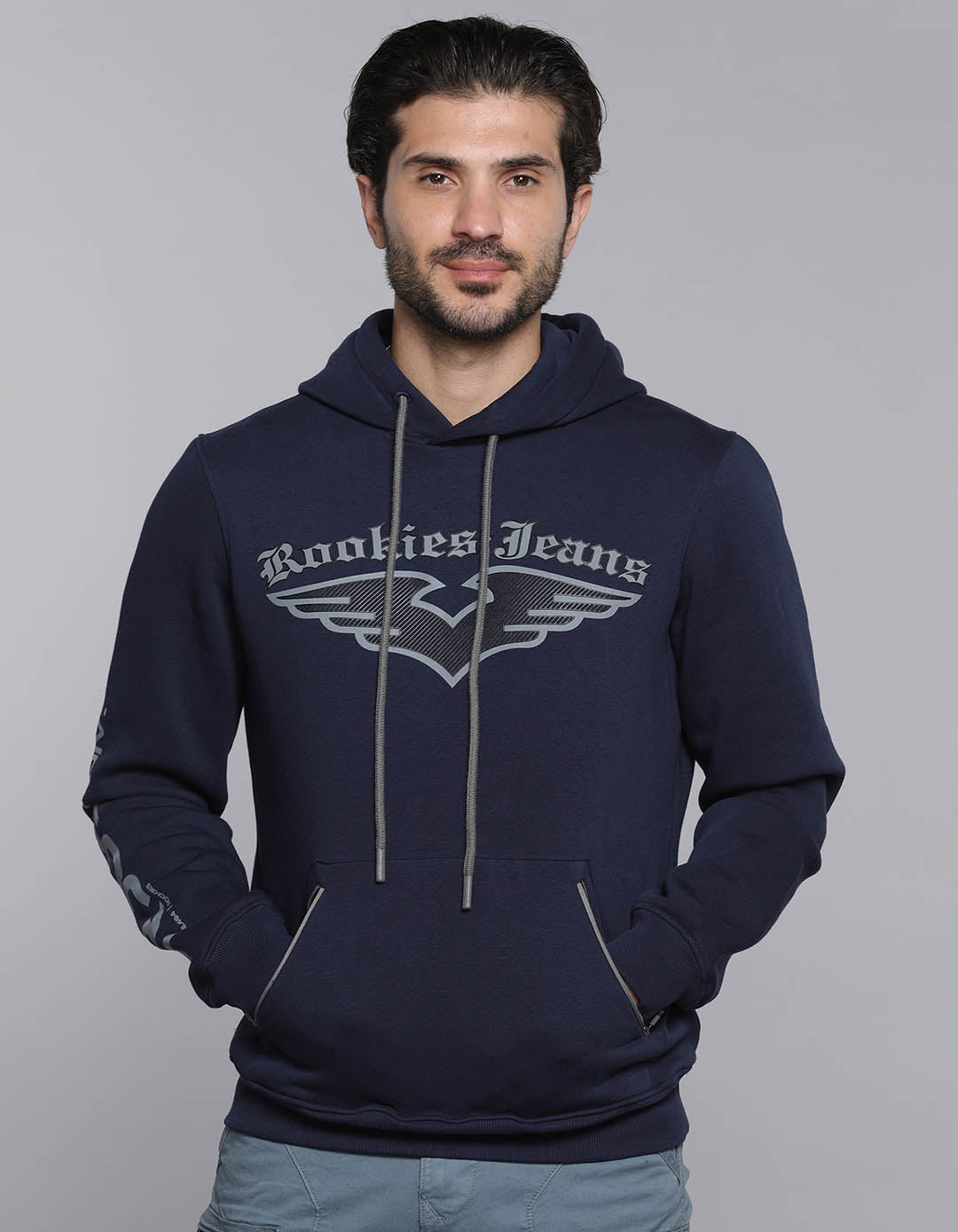Navy Blue Full Sleeves Hoodie