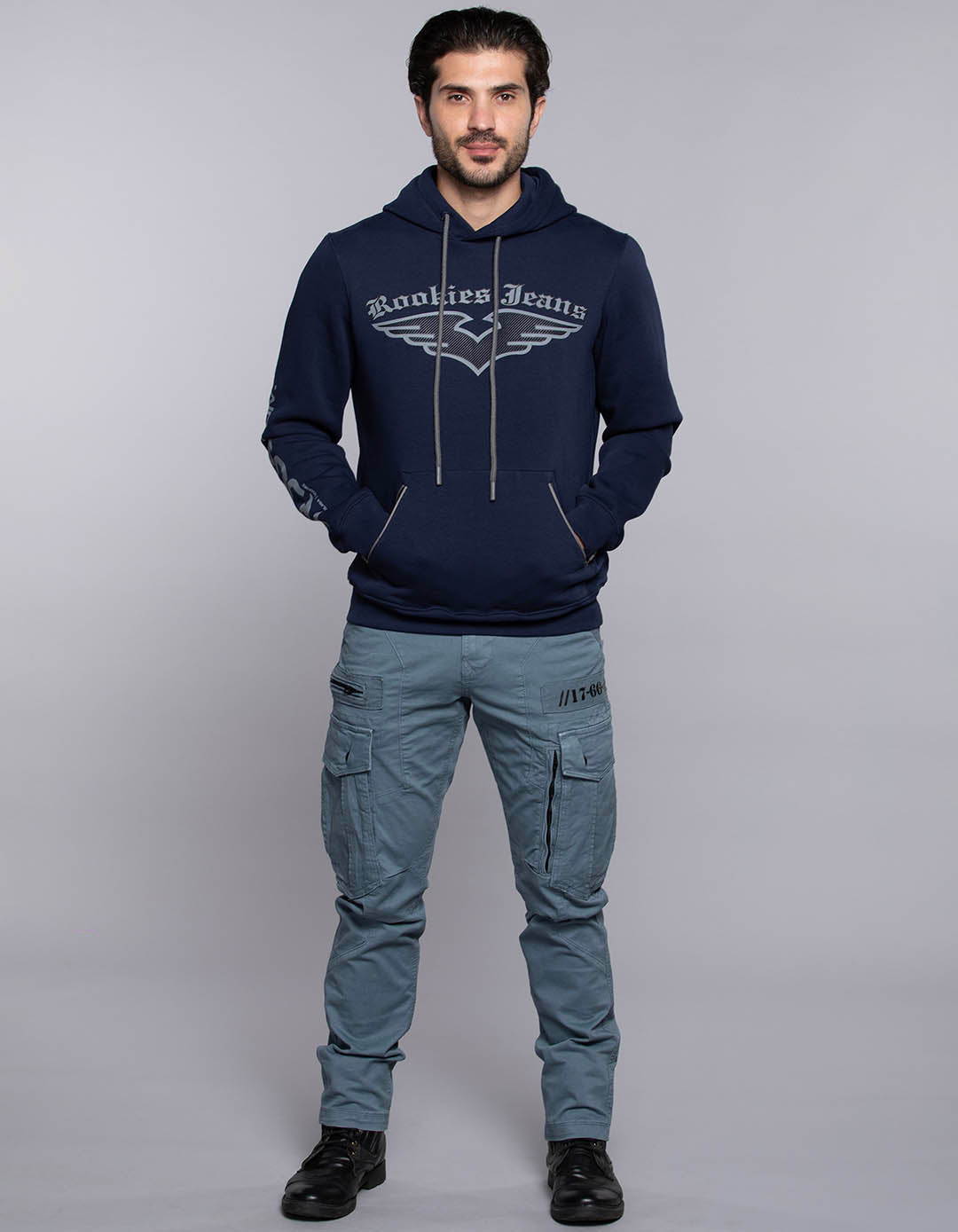 Navy Blue Full Sleeves Hoodie