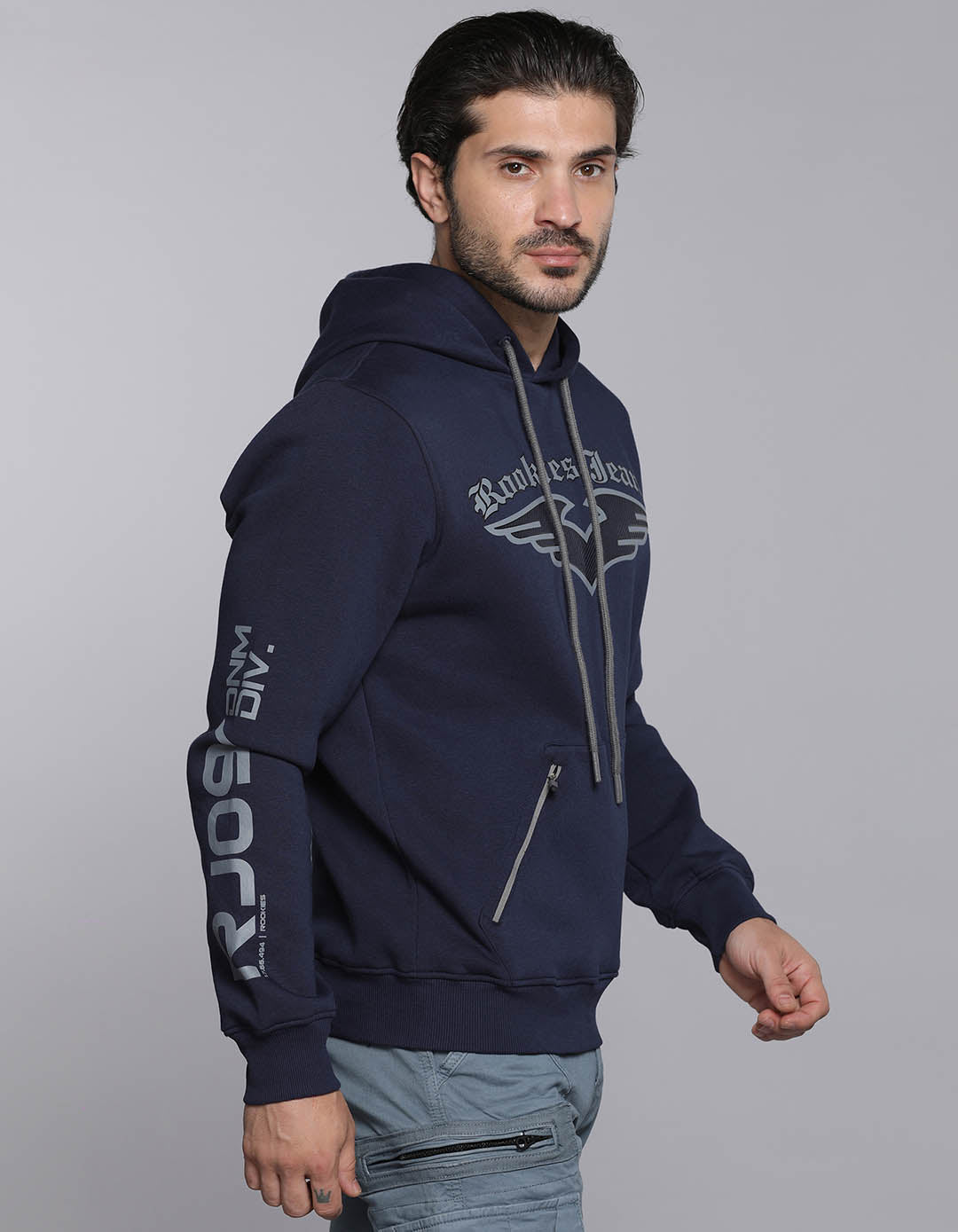 Navy Blue Full Sleeves Hoodie