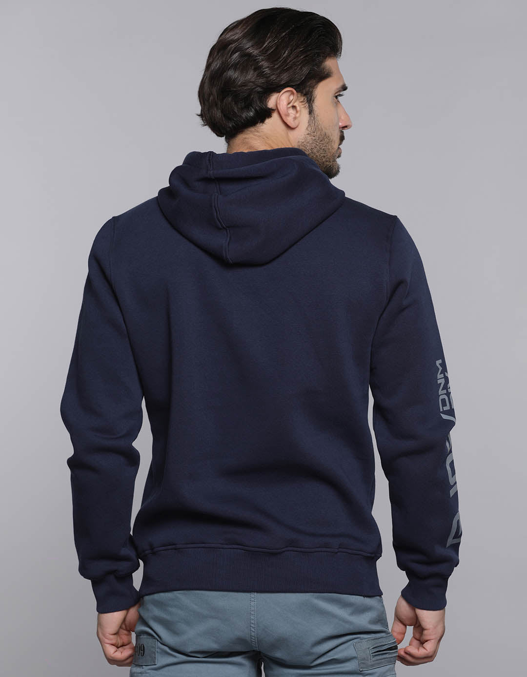 Navy Blue Full Sleeves Hoodie