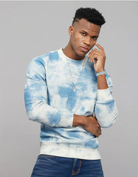 Blue Round Neck Full Sleeves Sweat Shirt