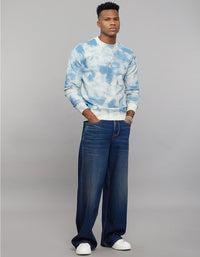 Blue Round Neck Full Sleeves Sweat Shirt