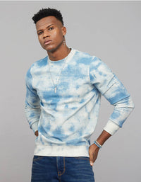 Blue Round Neck Full Sleeves Sweat Shirt