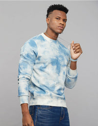 Blue Round Neck Full Sleeves Sweat Shirt