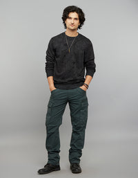 Black Round Neck Full Sleeves Sweat Shirt