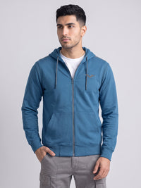 Bright Blue Zipper Front Hoodie