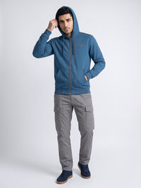 Bright Blue Zipper Front Hoodie