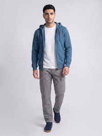 Bright Blue Zipper Front Hoodie