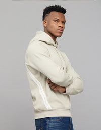 Beige Full Sleeves Hoodie With Front Kangaroo Pockets