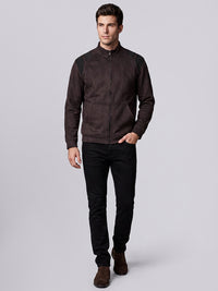 Wine Slim Fit Suede Jacket