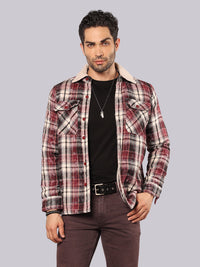 Maroon Full Sleeve Sherpa Jacket