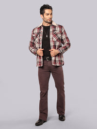 Maroon Full Sleeve Sherpa Jacket