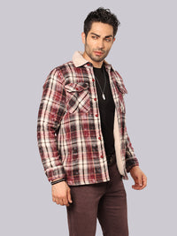 Maroon Full Sleeve Sherpa Jacket