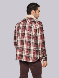Maroon Full Sleeve Sherpa Jacket