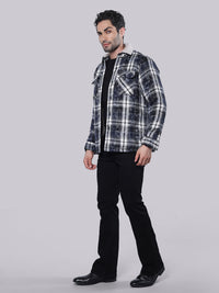 Navy Full Sleeve Sherpa Jacket