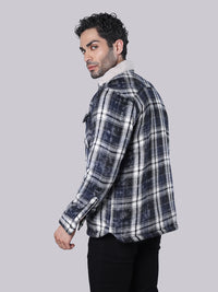 Navy Full Sleeve Sherpa Jacket