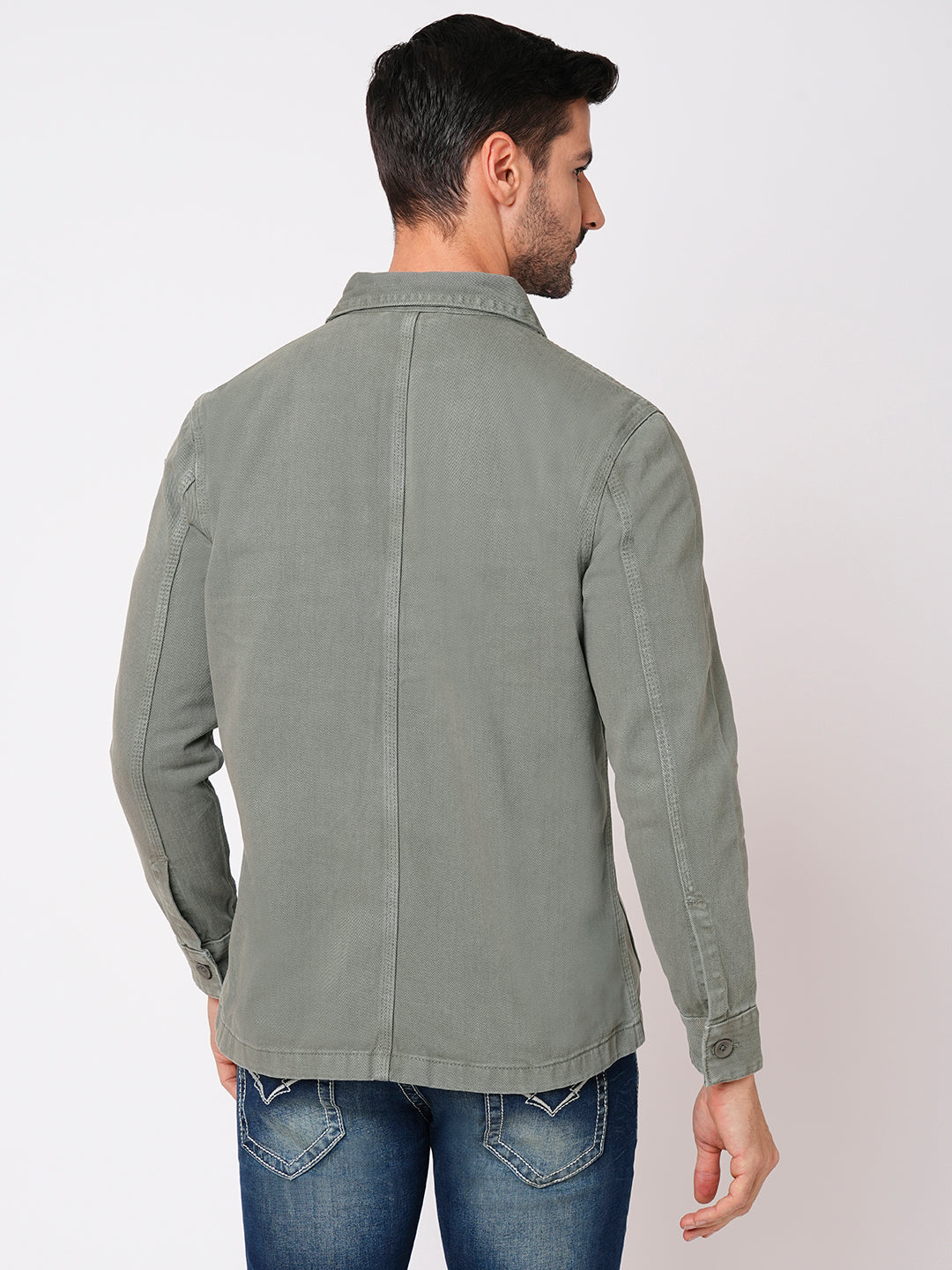 Grey Full Sleeve Cotton Jacket (Cotton Regular)