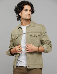 Arny Art Button Front Closure Classic Flap Pocket Denim Jacket