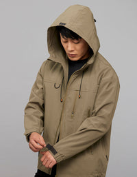 Olive Zipper Front Closure Long Sleeves Utility Jacket