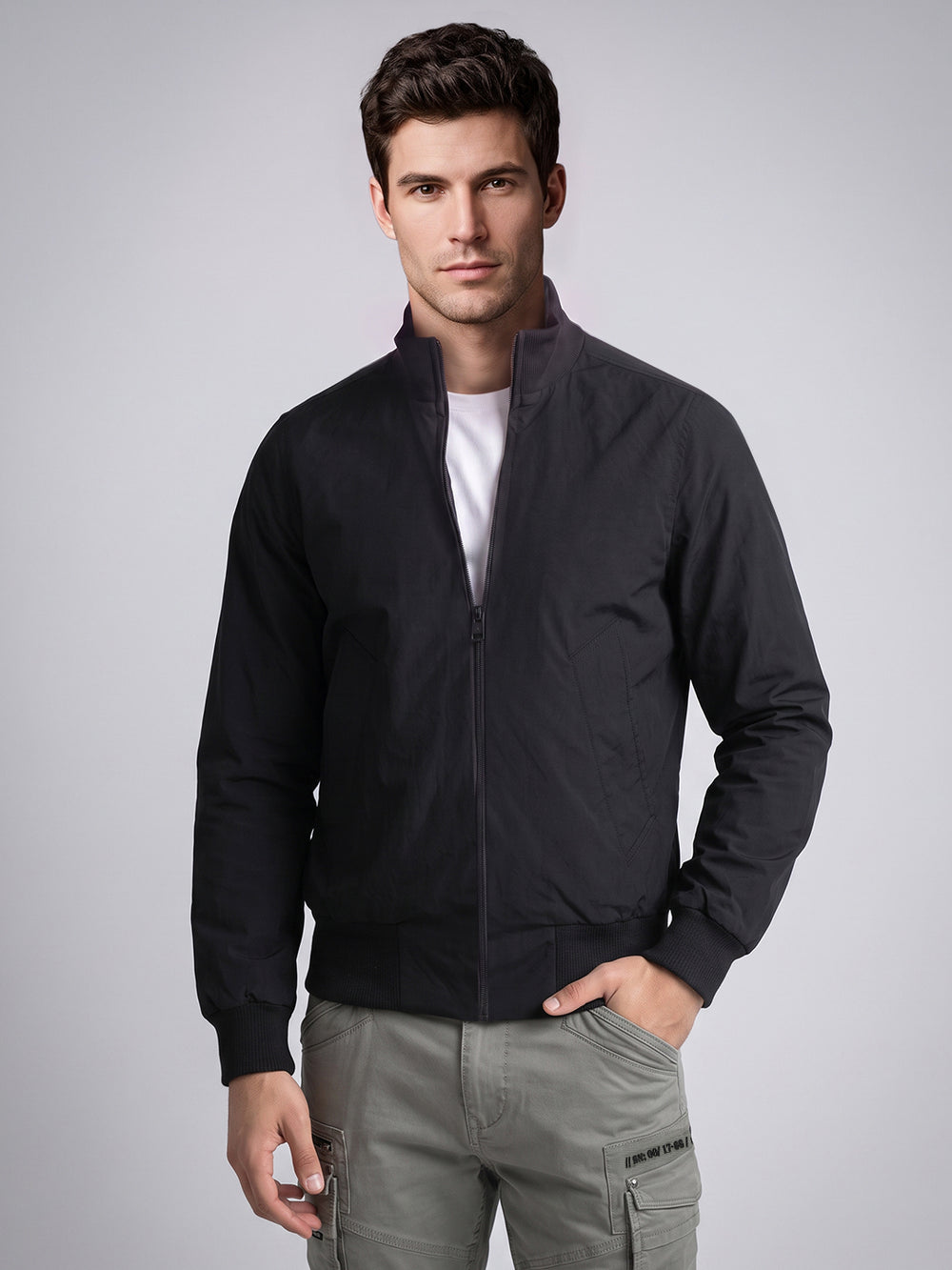 Black Relax Slim Utility Jacket