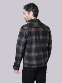 Khaki Navy Relax Slim Check Jacket