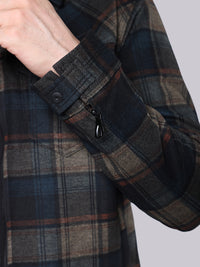 Khaki Navy Relax Slim Check Jacket